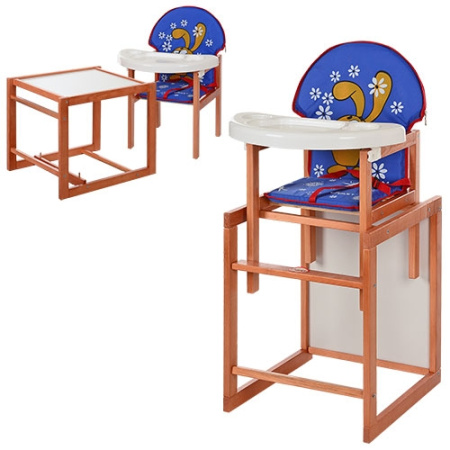 фото Детский стульчик для кормления VIVAST М V-102-24-3 трансформер заяц (синий)