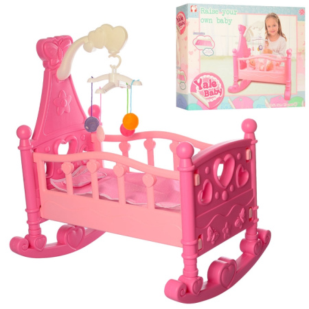 фото Игровая кроватка для куклы YL2000B с каруселью и постелью