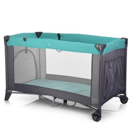 фото Манеж для детей El Camino ME 1016-5-11 SAFE вход-змейка и карман (бирюзово-серый)