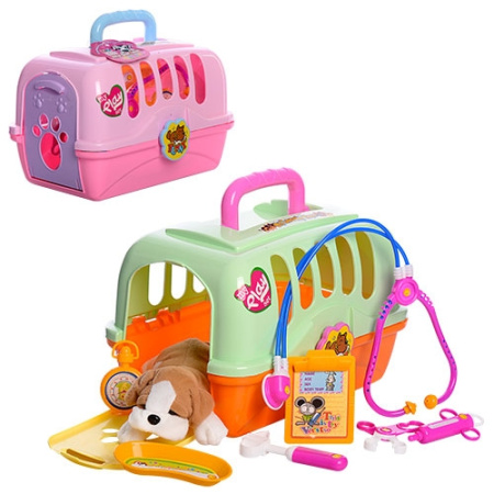 фото Детский докторский набор 152 инструменты и собачка в чемодане