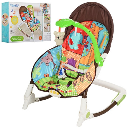 фото Детский шезлонг-качалка BAMBI M 3247 регулируемая спинка вибро