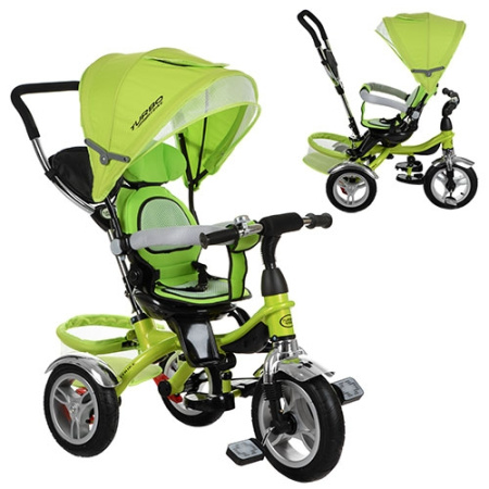 фото Трехколесный детский велосипед TurboTrike M 3114-4A резина (зеленый)