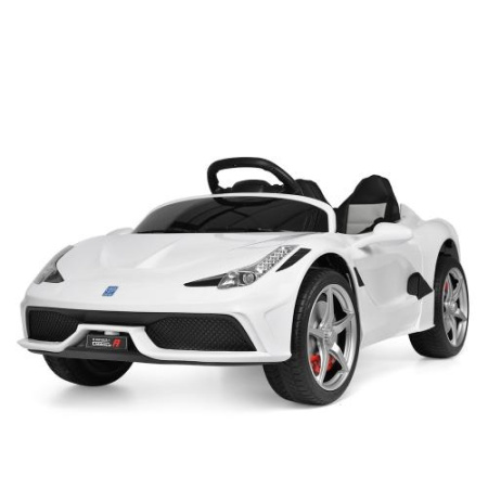 фото Детский спортивный электромобиль Bambi M 3661EBLR-1 с пультом и кожаным сиденьем (белый)