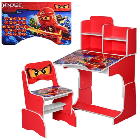 фото Регулируемая парта для детей W 2071-52-1 Ninjago (красная)