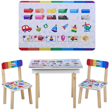 фото Детский столик со стульчиками VIVAST 503-22 радуга