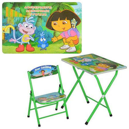 фото Детский складной столик DT 19-18 Даша, металлическая основа (зеленый)