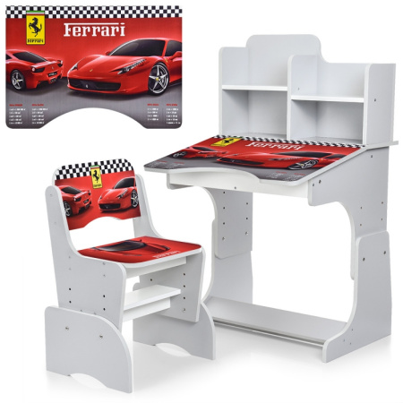фото Парта со стульчиком для детей W 2071-63-5 машина Ferrari (серая)