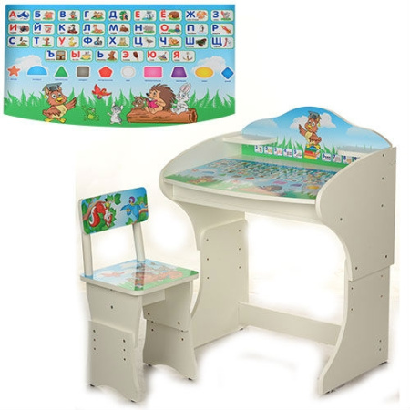 фото Парта растишка Vivast MV-901-15 (белая азбука)