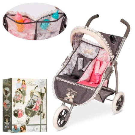 фото Двухместная прогулочная коляска для куклы DeCuevas 90311 трехколесная