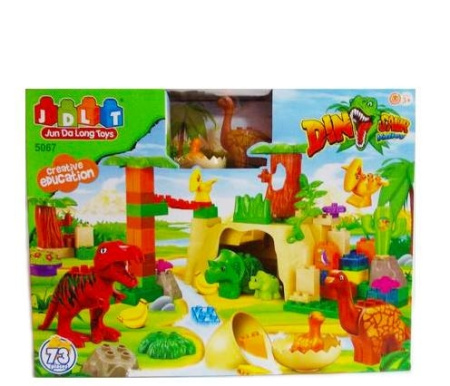 фото Детский конструктор JDLT 5067, Семья динозавров (76 деталей)