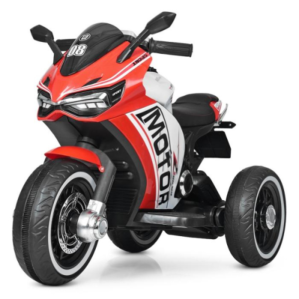 Детский трицикл Bambi M 4053L-3 кожаное сиденье и свет в колесах (красный)