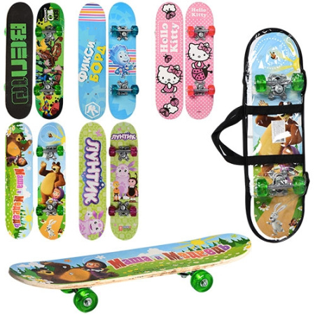 фото Скейт MS 0299 Маша и Мишка, Китти, Лунтик, Фиксики, Бен 10 (60-15см)