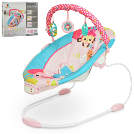 фото Детский шезлонг-качалка 6316 два положения люльки с музыкой и вибро
