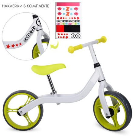 фото Беговел PROFI KIDS детский 10,5 дюймов M 3843-4 колеса EVA (бело-салатовый)