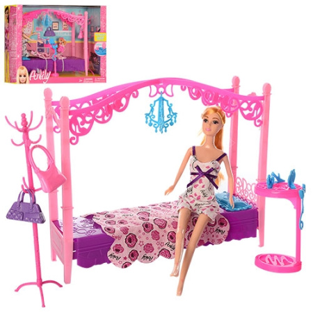 фото Спальня для куклы LH028-2 с куклой и аксессуарами