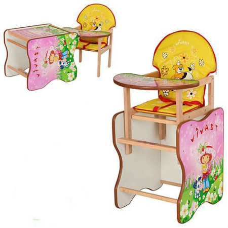 фото Стульчик для кормления Vivast М V-112-4 трансформер (клубничка)