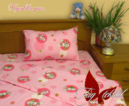 фото Набор детского постельного белья в кроватку Пуговки розовые (В кроватку-051)