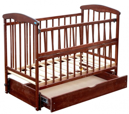 фото Кровать Наталка Откидная Боковина, с маятником и ящиком Ольха темная 20113