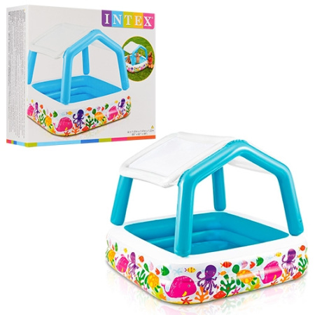 фото Детский надувной Бассейн 57470 со съемной крышей