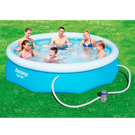 фото Надувной семейный бассейн BESTWAY 57272 круглый с фильтр-насосом (274-76см)