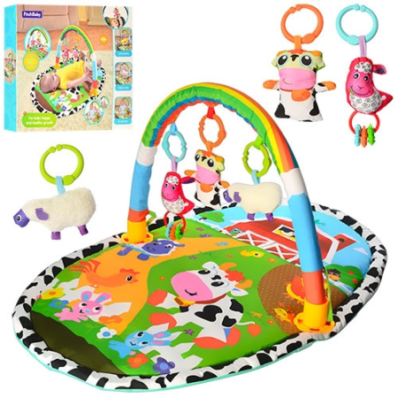 фото Развивающий коврик для младенца 27297 с дугой и подвесками