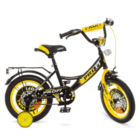 фото Велосипед для детей 14 дюймов Profi Y1443 Original boy с приставными колесами (черный)
