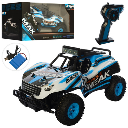 фото Машинка с радиоуправлением YED1706 небьющийся корпус резиновые колеса свет (37 см)