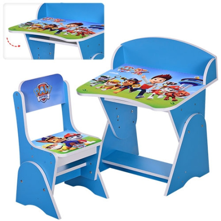фото Парта со стульчиком для детей ML-315-17-2 Щенячий патруль (бирюзовая)