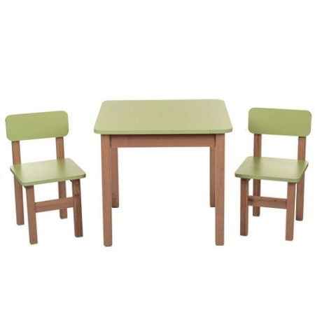 фото Деревянный столик со стульчиками F091 (салатовый)