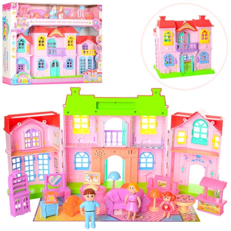 фото Игровой набор домик 516A музыка свет мебель фигурки