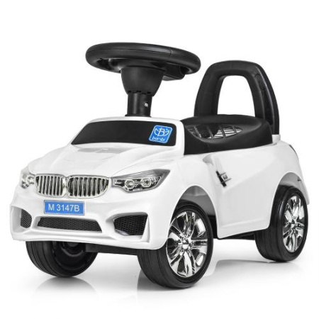 фото Каталка-толокар машинка для детей Bambi BMW M 3147B(MP3)-1 с багажником (белая)
