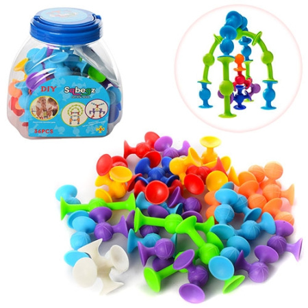 фото Детский конструктор на присосках LS007 в колбе (36 деталей)