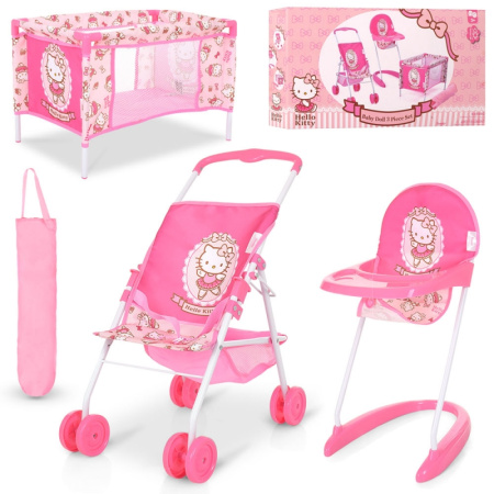 фото Игровой набор для куклы HAUCK D-98282 Hello Kitty коляска стульчик манеж