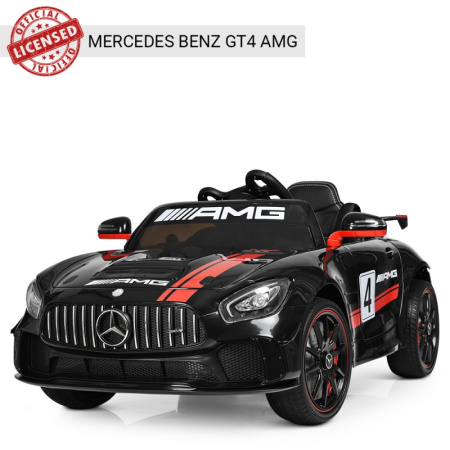 фото Спортивный детский электрокар Mercedes AMG M 4050EBLR-2 кожаное сиденье (черный)