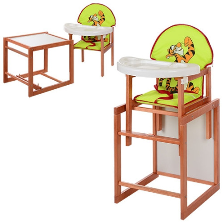 фото Детский стульчик для кормления VIVAST М V-013-30-8 трансформер тигр (салатовый)