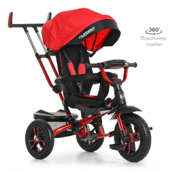 Трехколесный велосипед для детей TurboTrike M 4058-1 поворотный со светом (красный)
