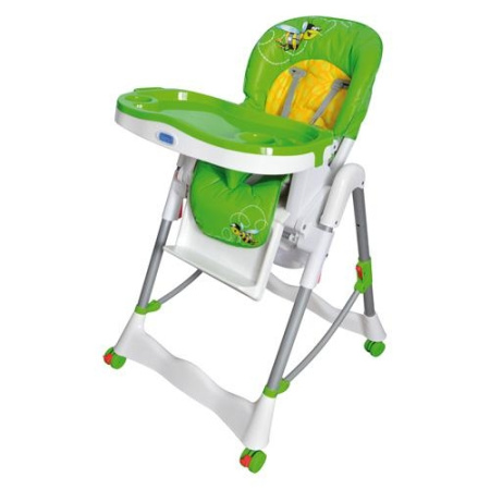 фото Стульчик RT-002-5 для кормления с корзиной и колесами (желто-зеленый)