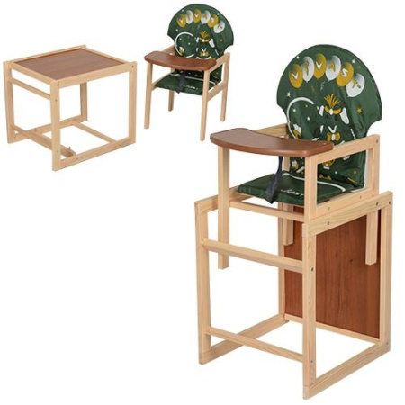 фото Деревянный стульчик для кормления Vivast V-010-22-5 (зеленый слон)
