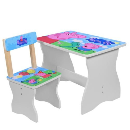 фото Детский деревянный столик со стульчиком 504-13 Peppa Pig