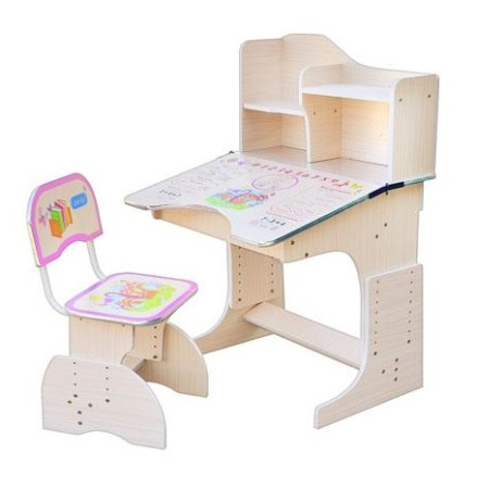 фото Парта-растишка для детей Bambi HB F 2071-02-7 наклон столешницы (розовая)