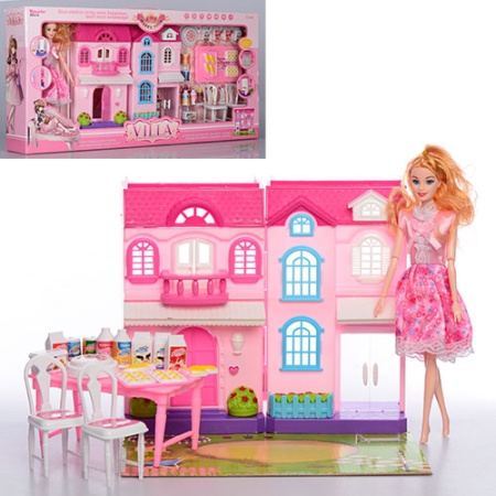 фото Детский домик с куклой 6912-A мебель