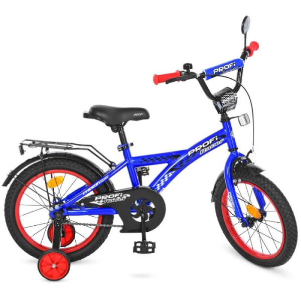 Двухколесный велосипед для детей 14 дюймов Profi T1433 Racer (синий)