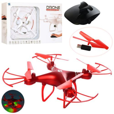 фото Квадрокоптер с радиоуправлением QY66-R015C световые эффекты и запасные лопасти (33 см)