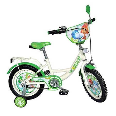 фото Двухколесный детский велосипед 12" FX 0034 Фиксики (зеленый с белым)