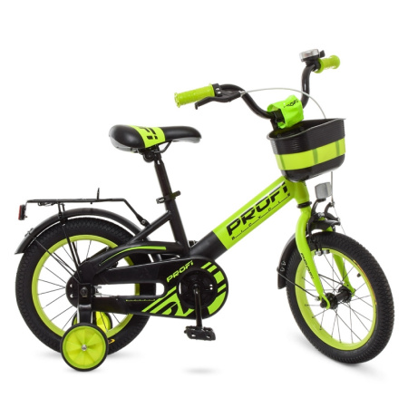 фото Детский двухколесный велосипед 14 дюймов Profi W14115-6 Original (зелено-черный матовый)