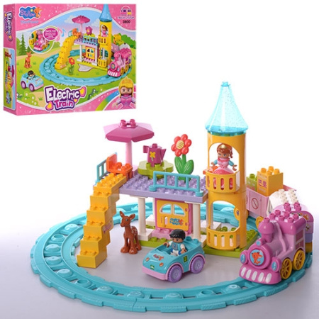 фото Конструктор для девочек 3800 ЖД поезд вокзал машинка