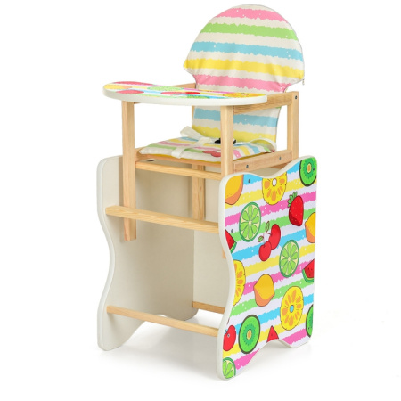 фото Деревянный стульчик-трансформер для кормления М K-112-75-PU Фрукты экокожа