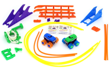 фото Машинки на бат. Trix Trux набор 2 машинки с трассой (синий+зеленый)