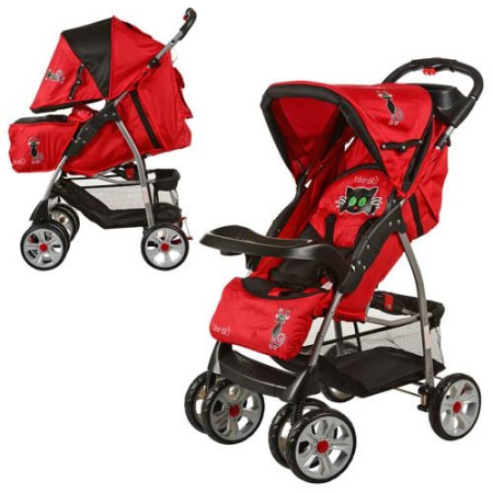 фото Коляска для детей Bambi M 2107-4 прогулка (красно-черная)