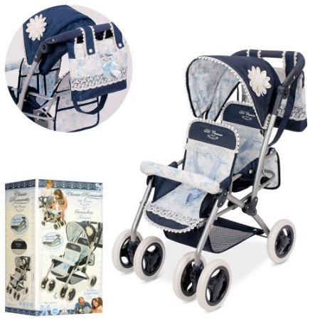 фото Двухместная коляска для куклы DeCuevas 90325 прогулка с сумкой